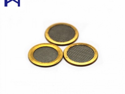 定制15毫米铜包边不锈钢丝网滤片 双层过滤网片图2